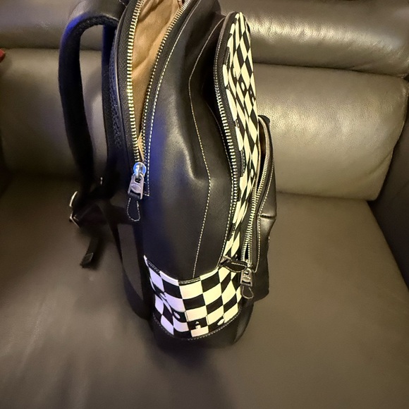 Coach Black and White Checkered Men's Backpack - Picture 7 of 15